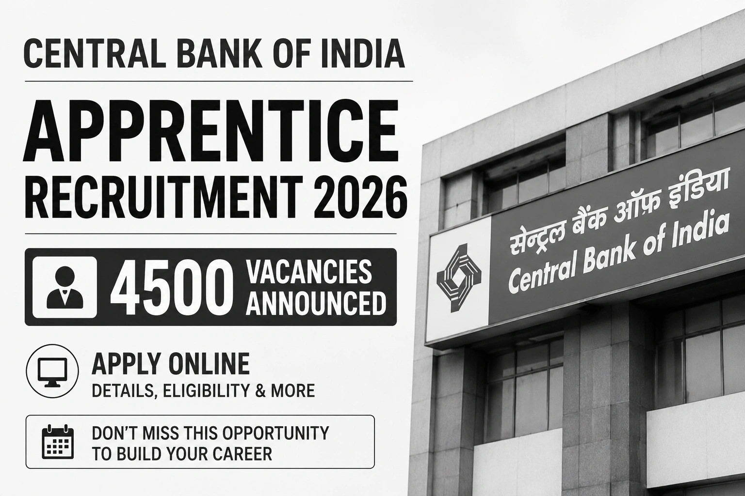 Central Bank of India Apprentice Recruitment 2026