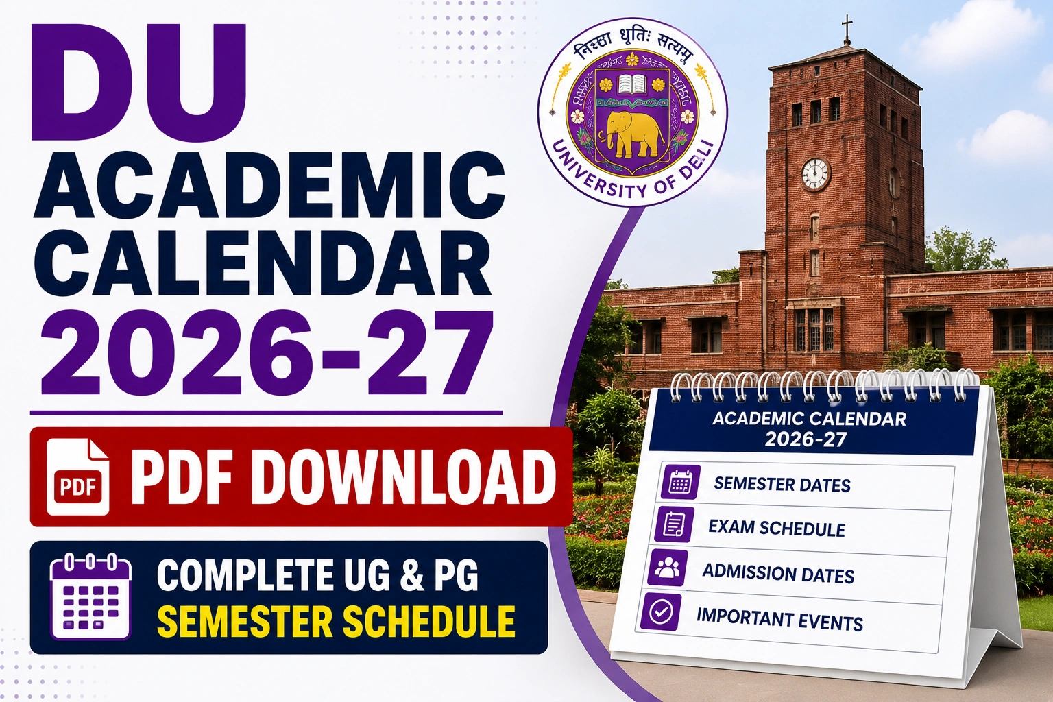 DU Academic Calendar 2026-27