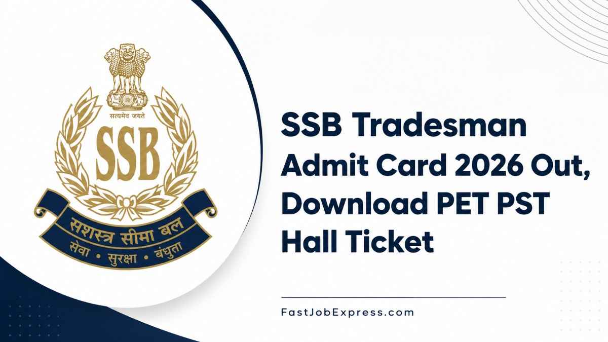 SSB Tradesman Admit Card 2026